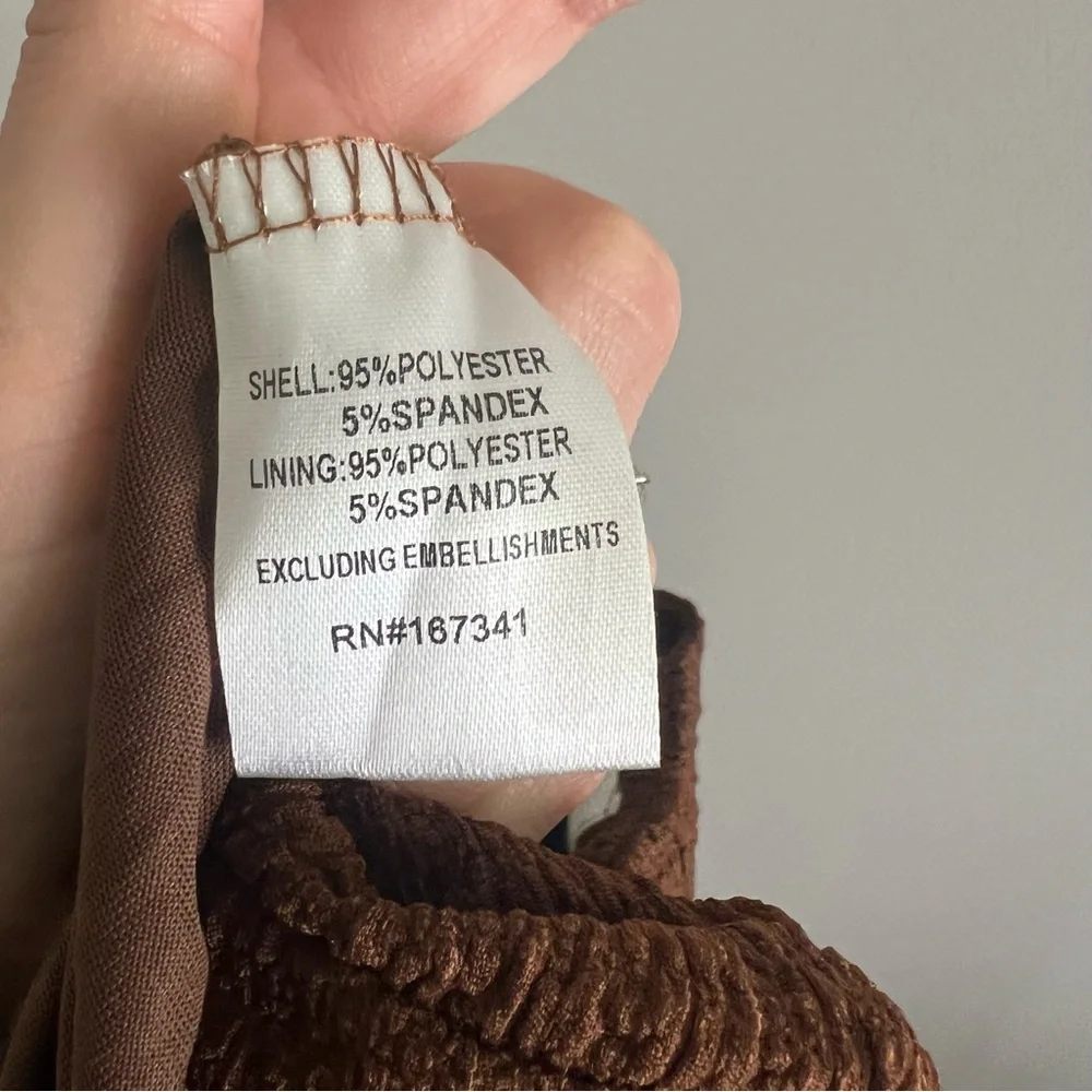 NEW Hello Molly Brown Long Maxi Skirt Textured Women's Size US 6 - Picture 8 of 8